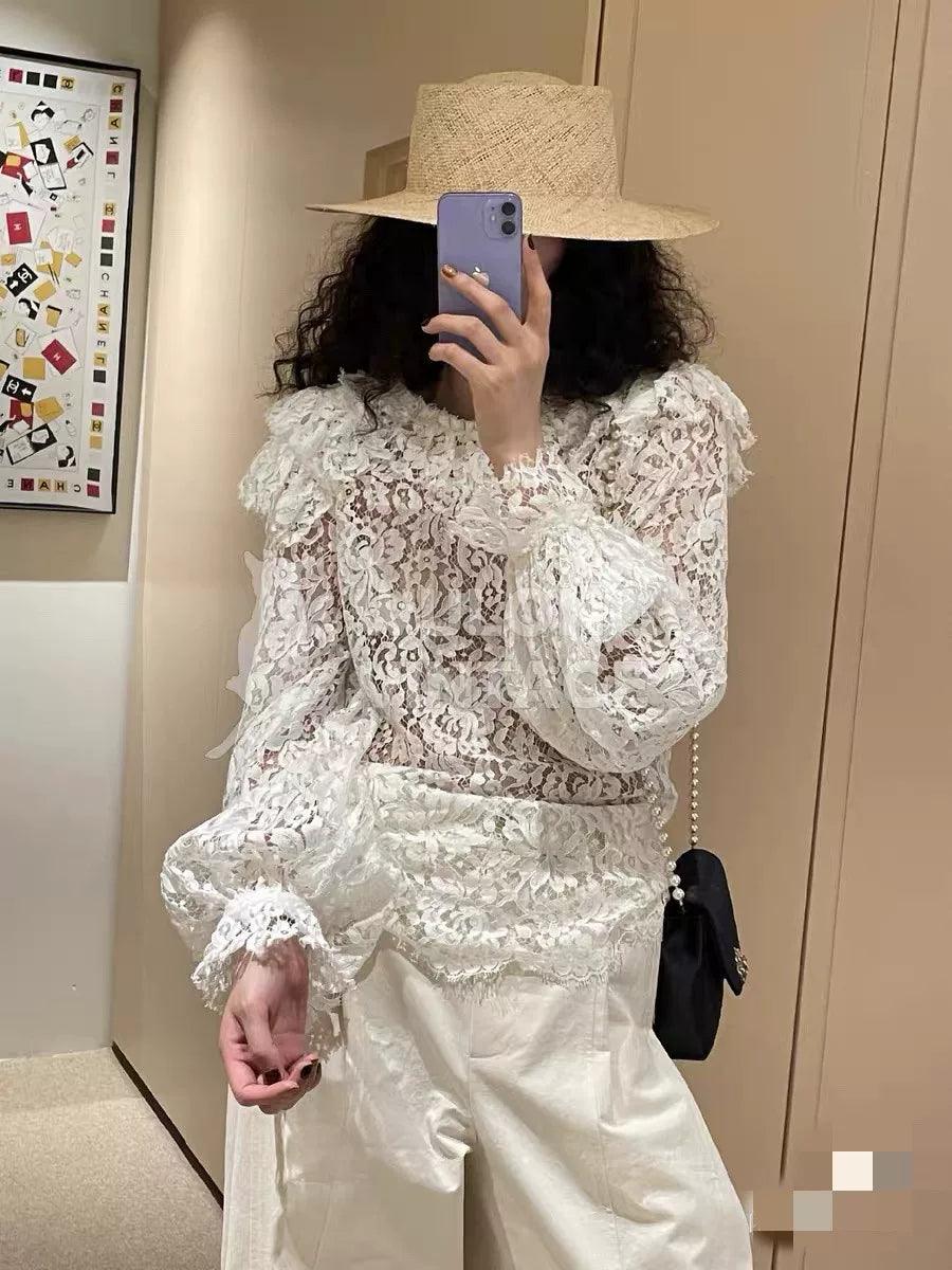 Chanel Camellia Lace Top