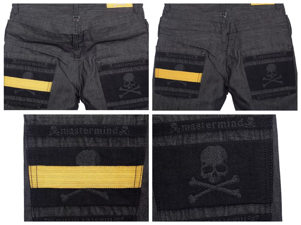Mastermind Japan Rhinestone Mainline 14SS Gold Isetan On Jeans