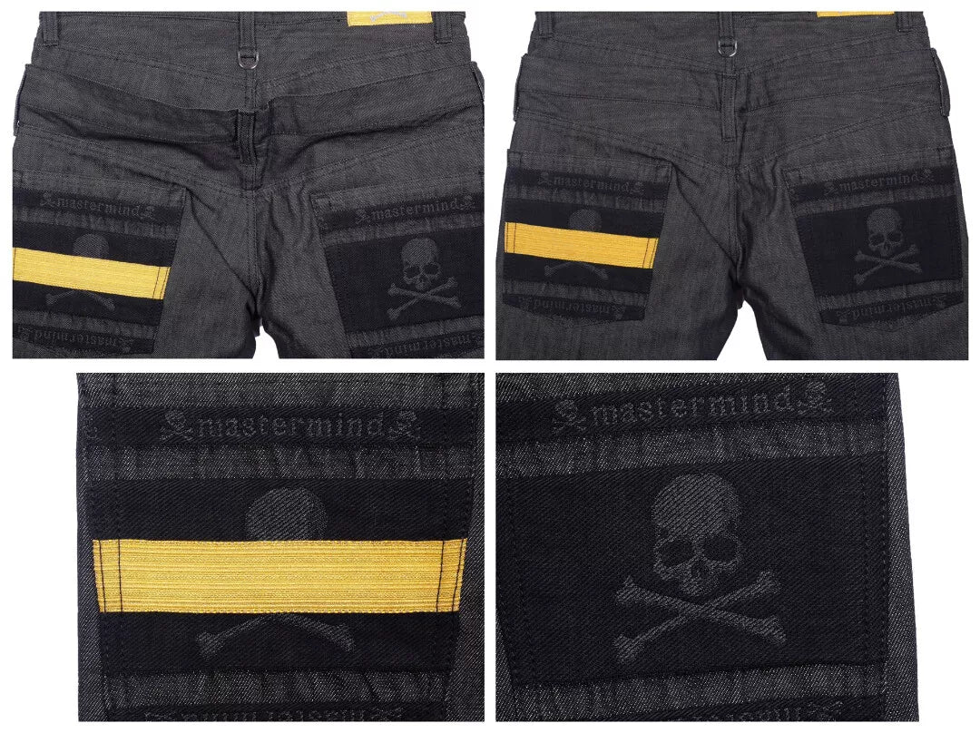 Mastermind Japan Rhinestone Mainline 14SS Gold Isetan On Jeans