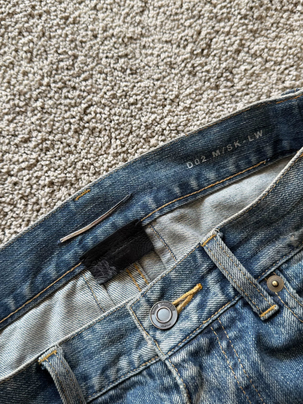 Saint Laurent FW13 Heavy Distressed Denim Jeans