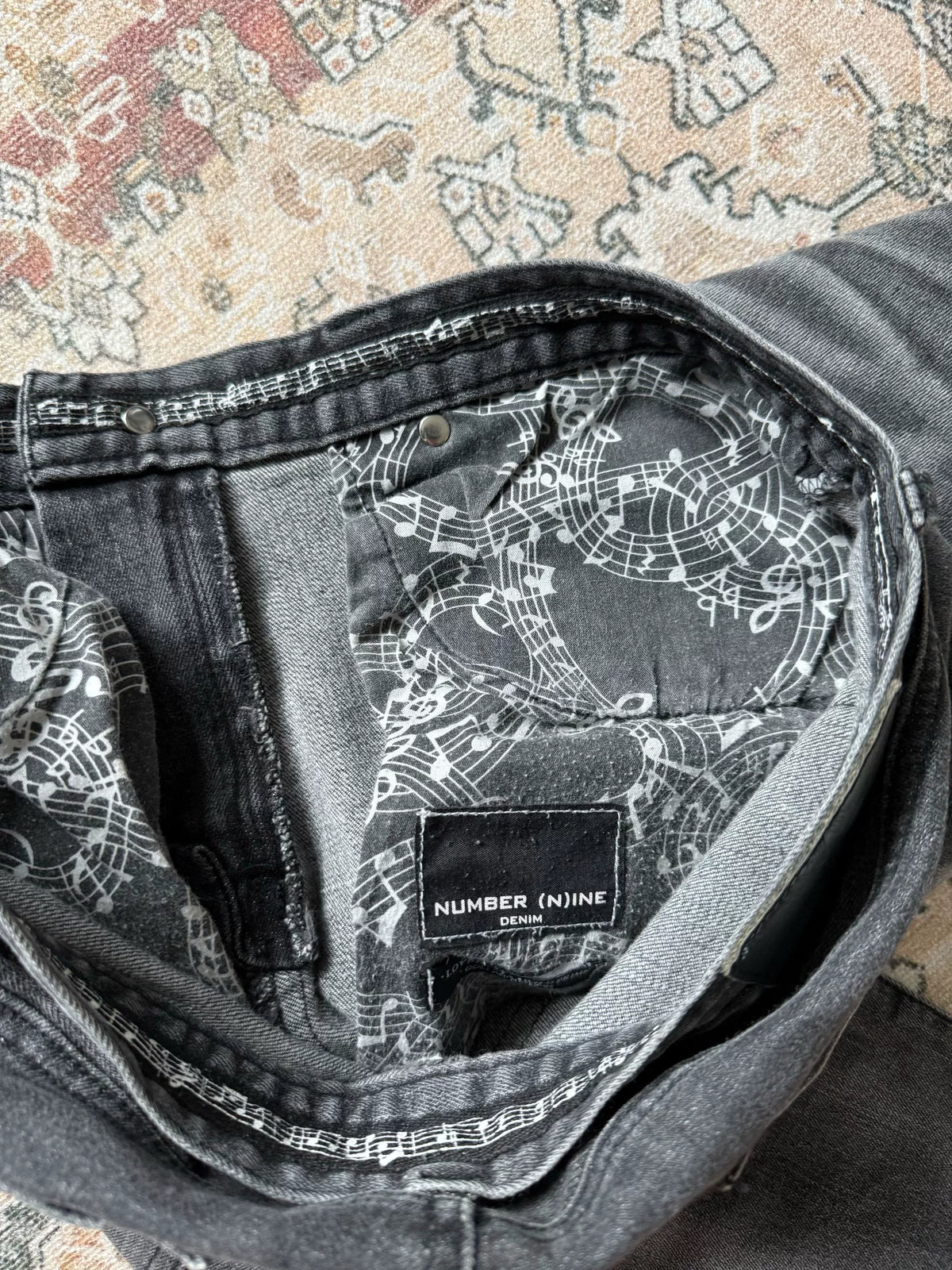 NUMBER NINE Distressed Patch Note Jeans