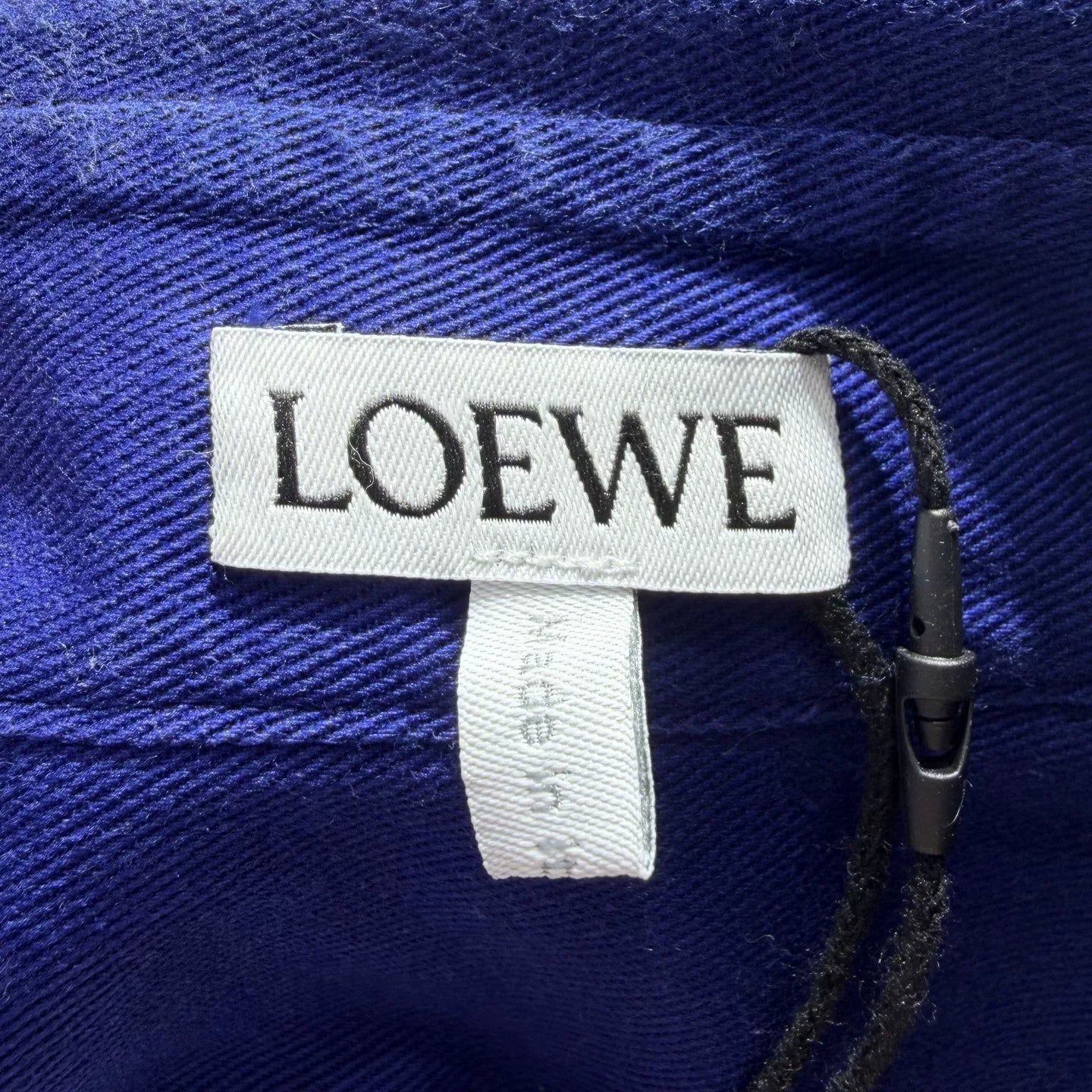 Loewe Long Sleeve Lapel Embroidered Button-Front Pocket Cotton Blue Shirt