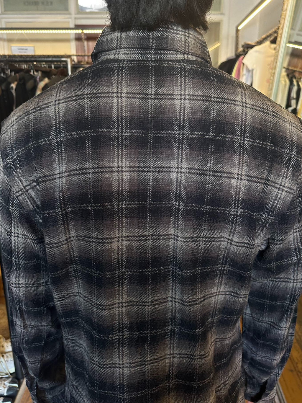 roarguns FW11 Grey Black Plaid Cotton Silk Shirt