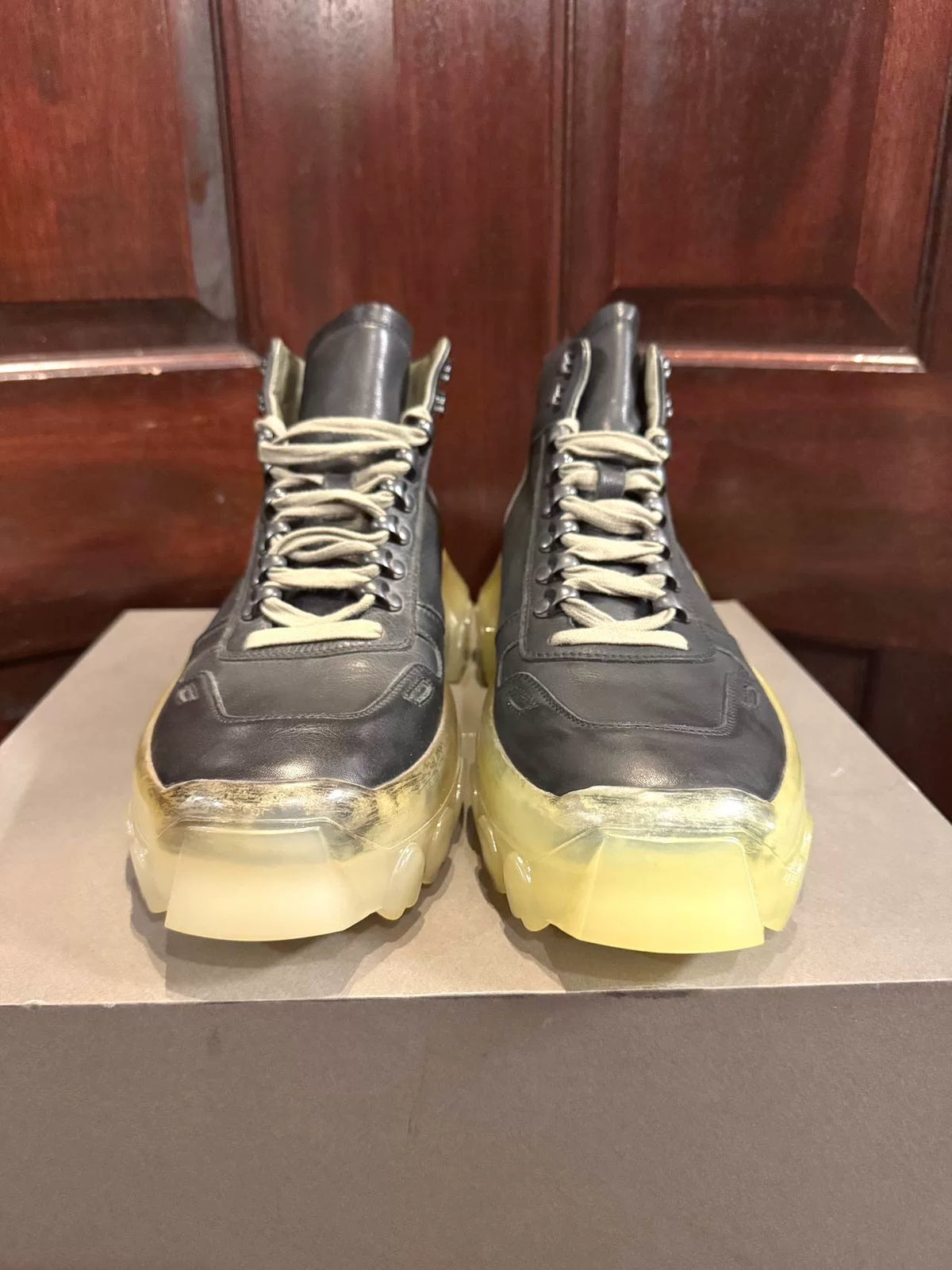 Rick Owens FW19 Black Clear Tractor Sneakers