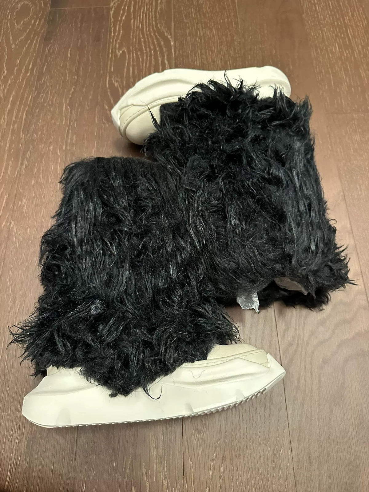 Rick Owens thick-soled fur boots,