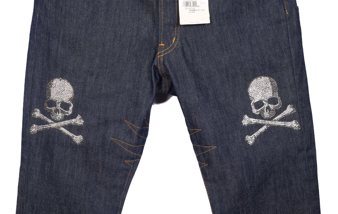 Mastermind Japan Rhinestone Mainline 14SS Gold Isetan On Jeans