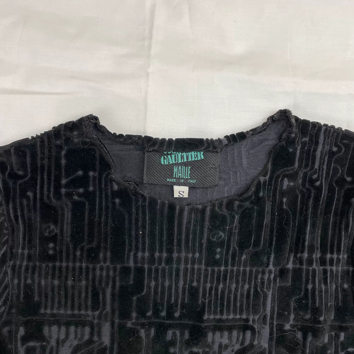 1995 Fall/Winter Jean Paul Gaultier Cyber Circuit Board Velvet Mesh Tattoo Top