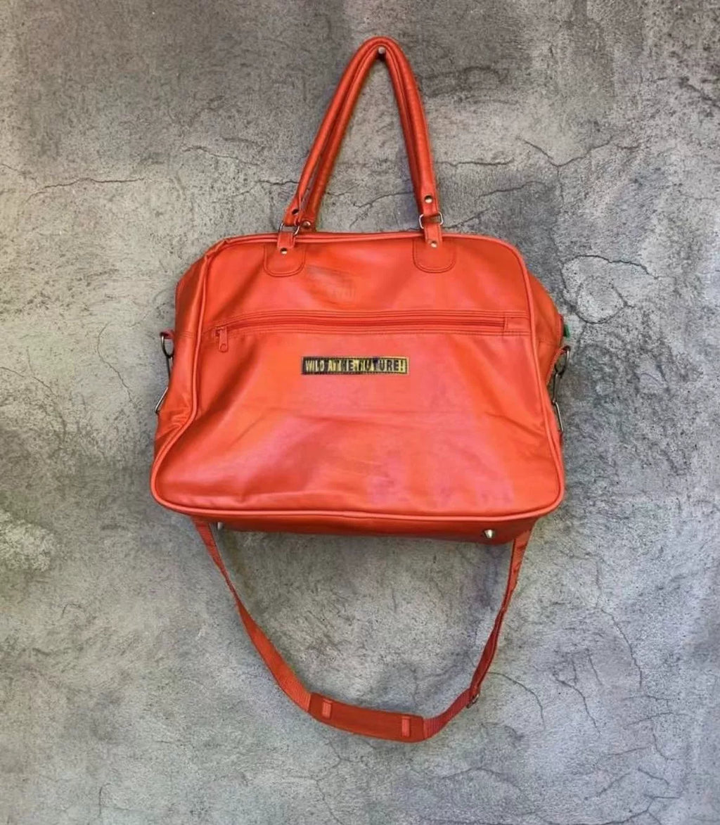 walter van beirendonck Orange 3D Printed Leather Shoulder Bag