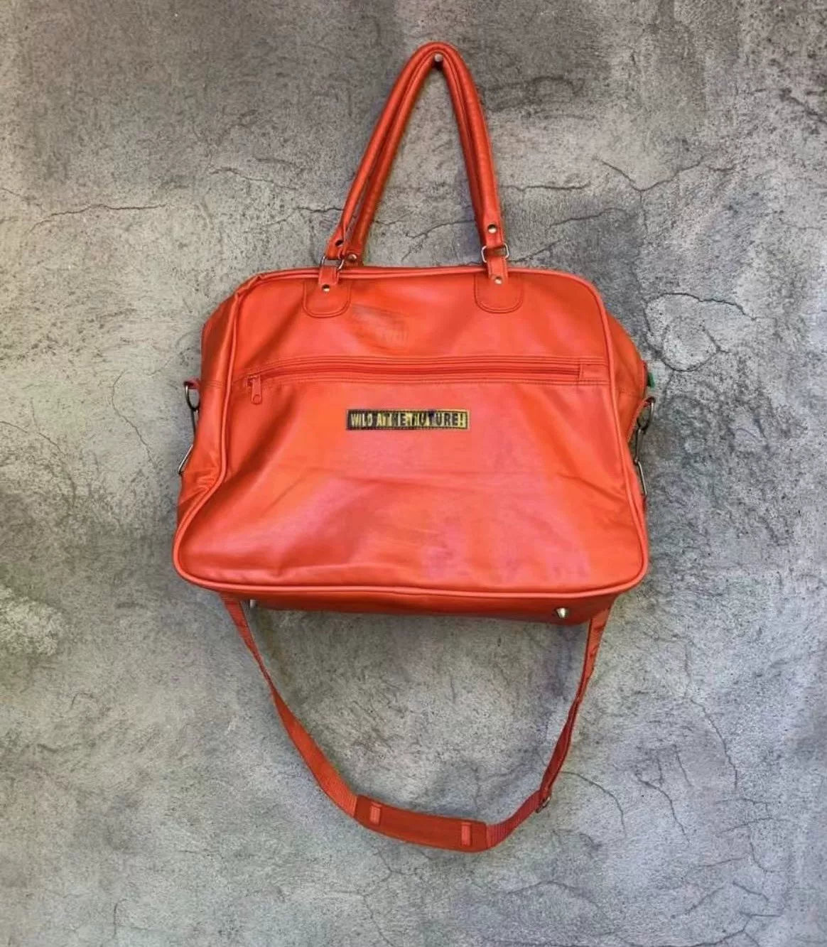 walter van beirendonck Orange 3D Printed Leather Shoulder Bag