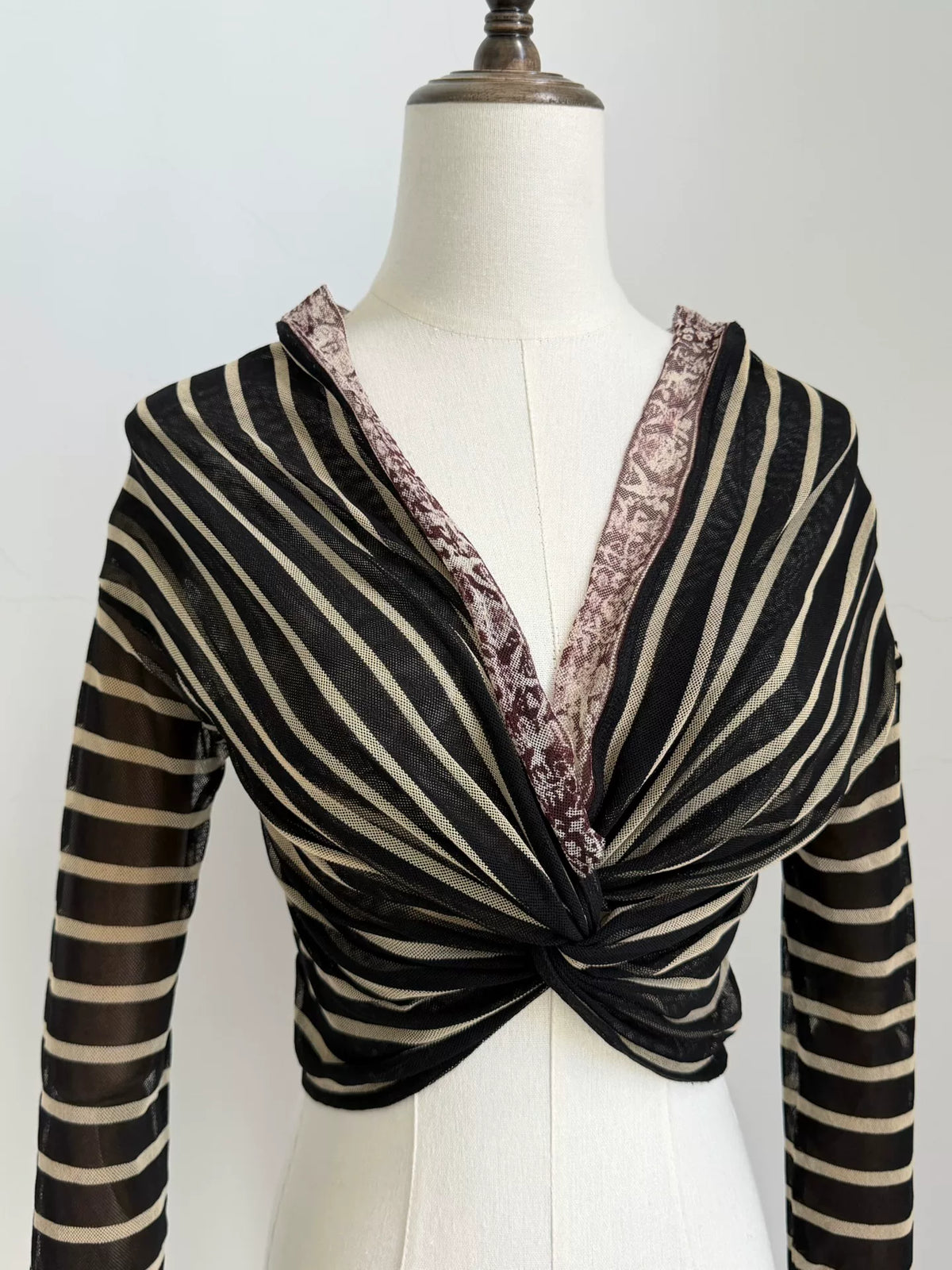 Jean Paul Gaultier Vintage Mesh Striped Top