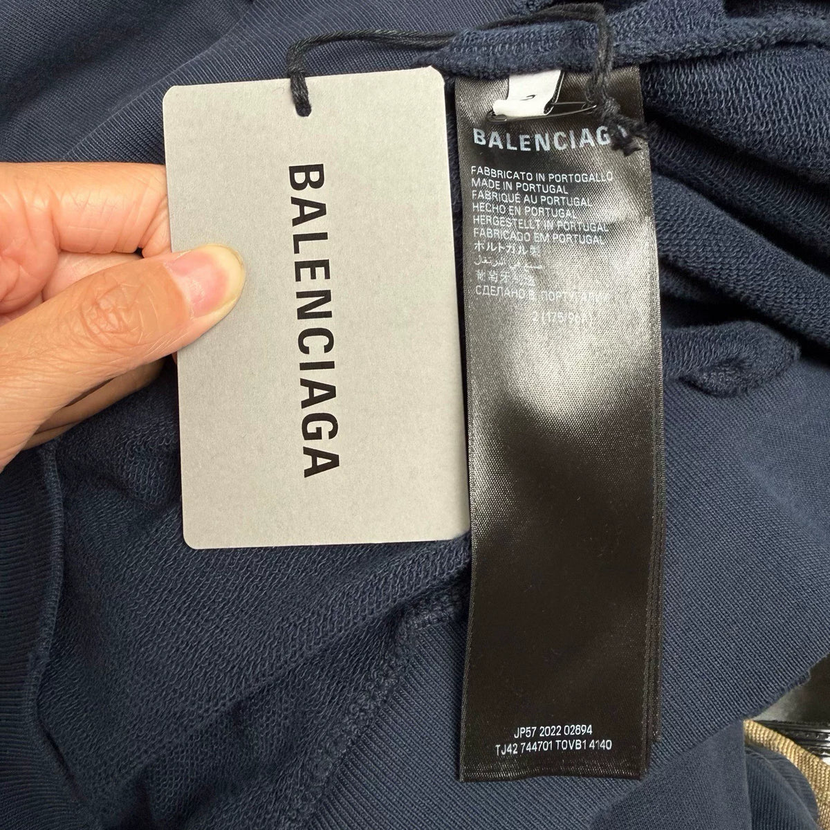 Balenciaga Washed Distressed Tape Logo Crewneck Sweatshirt