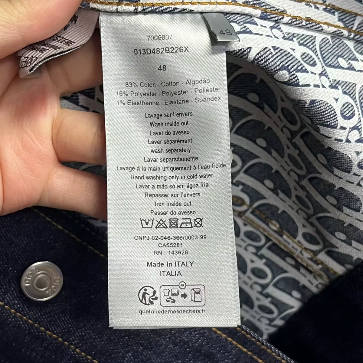 Dior Blue Collared Single-Breasted Jacket