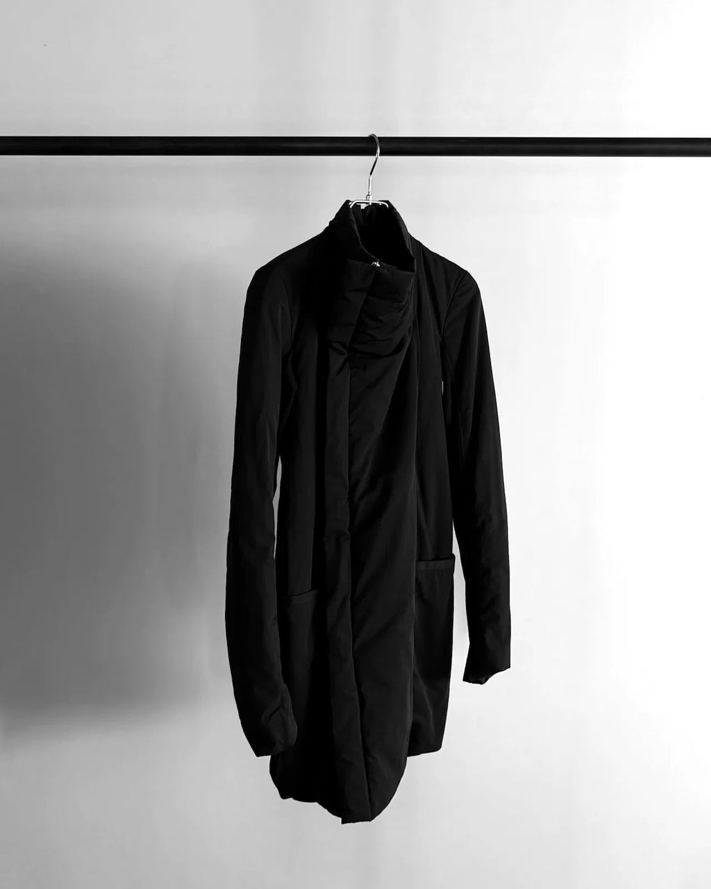Rick Owens AW14 Diagonal Zip-Up Turtleneck Coat