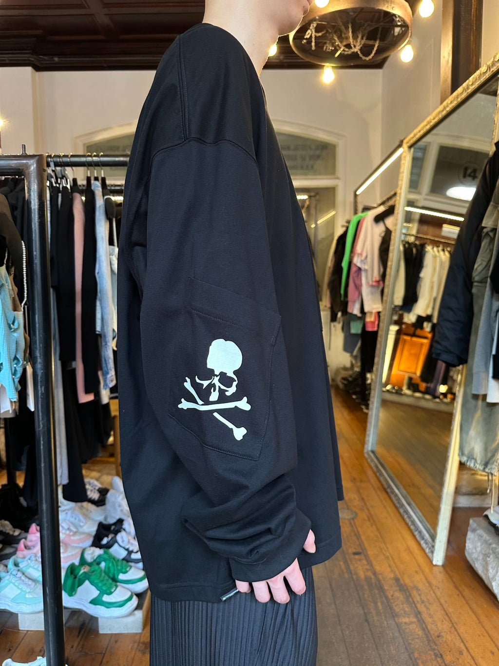 Mastermind World FW25 DAYDREAM Black Multi Pocket Cotton Long Sleeve Tee
