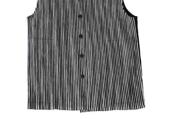 Issey Miyake Vintage Striped Pleated Vest
