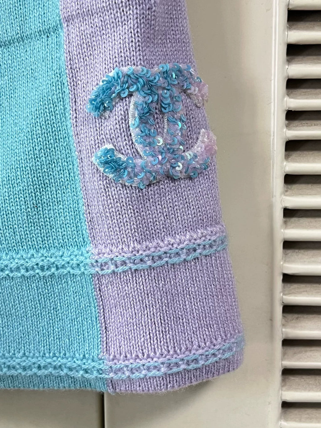 Chanel 24c Color-Block Knit Shorts