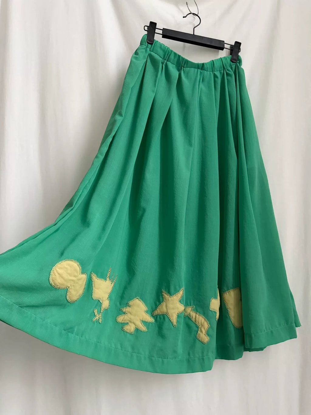 Comme Des Garcons Midi Green Wool Skirt
