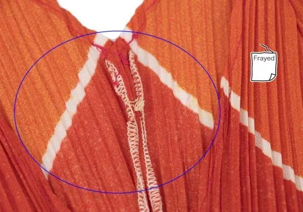 Issey Miyake Vintage Orange Striped Pleated Dress