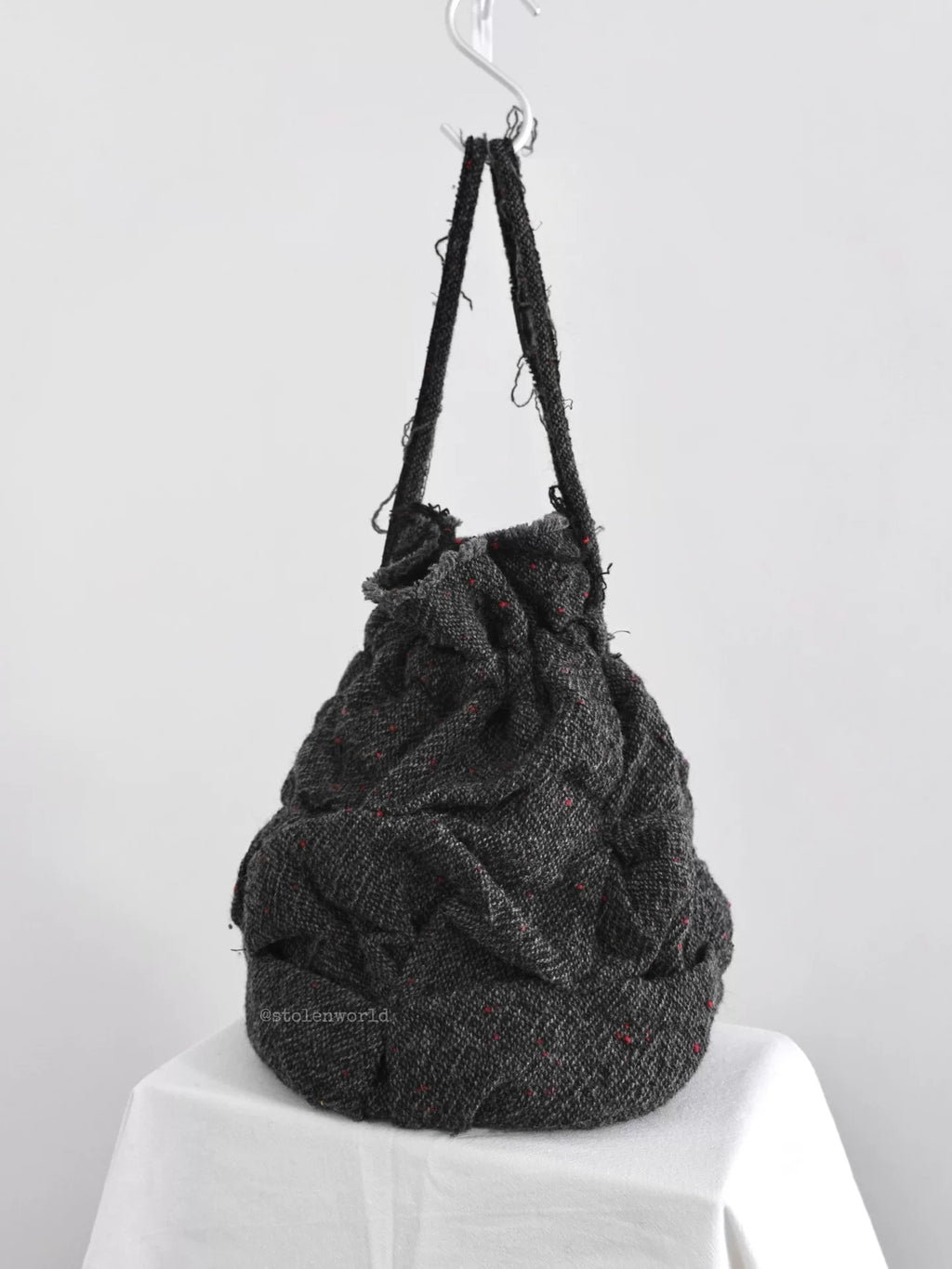 Junya Watanabe Pleated Drawstring Mini Round Bag - Devines