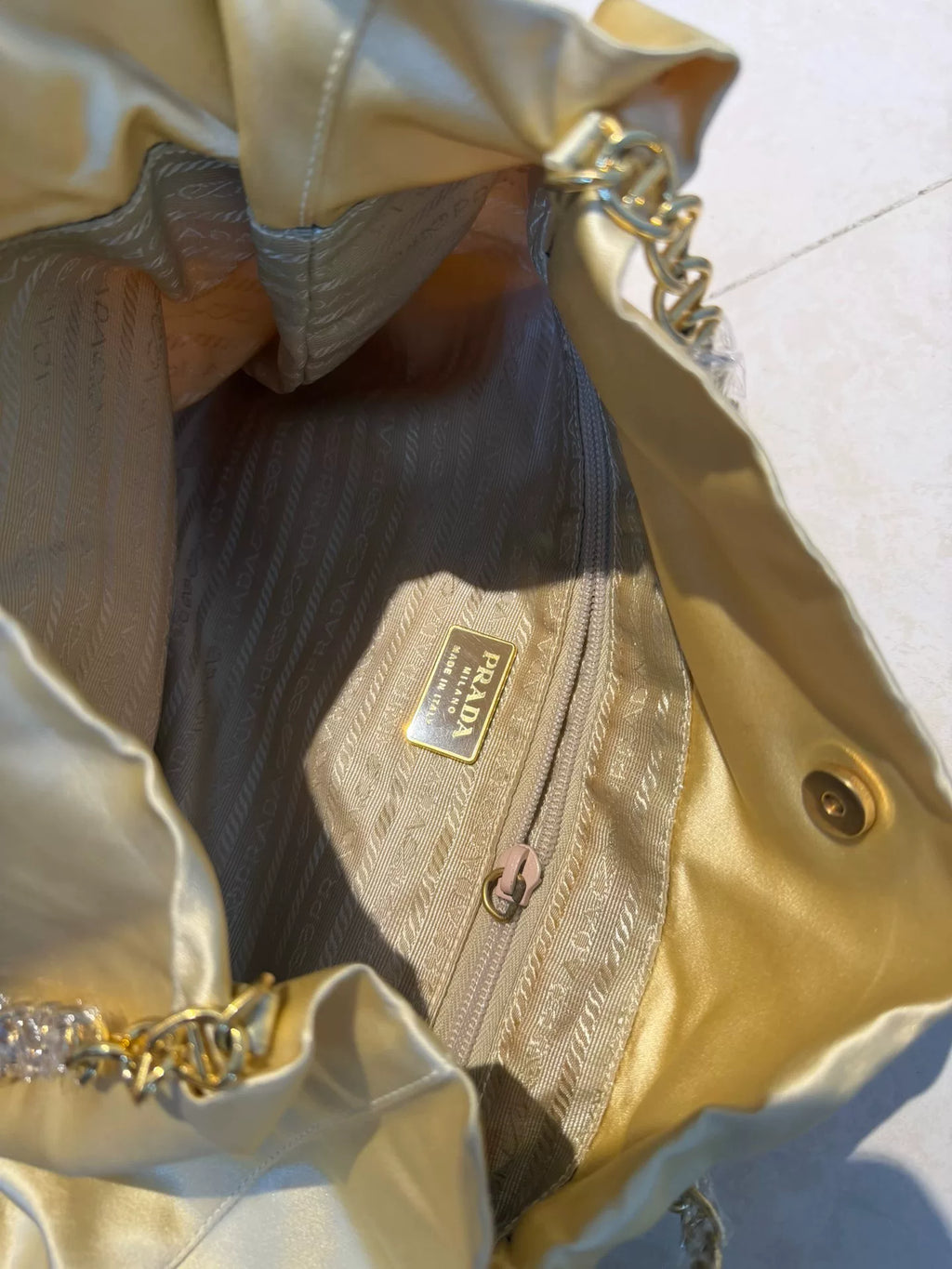 Prada Sports Label Crossbody Gold Bag
