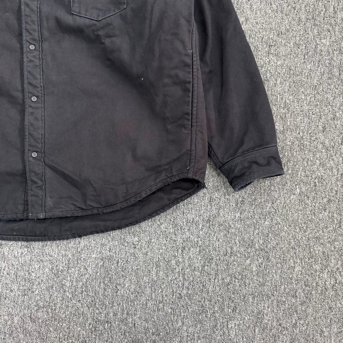 Balenciaga Black Washed Distressed Denim Jacket