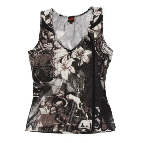 Jean Paul Gaultier Vintage Grey Portrait Floral Vest