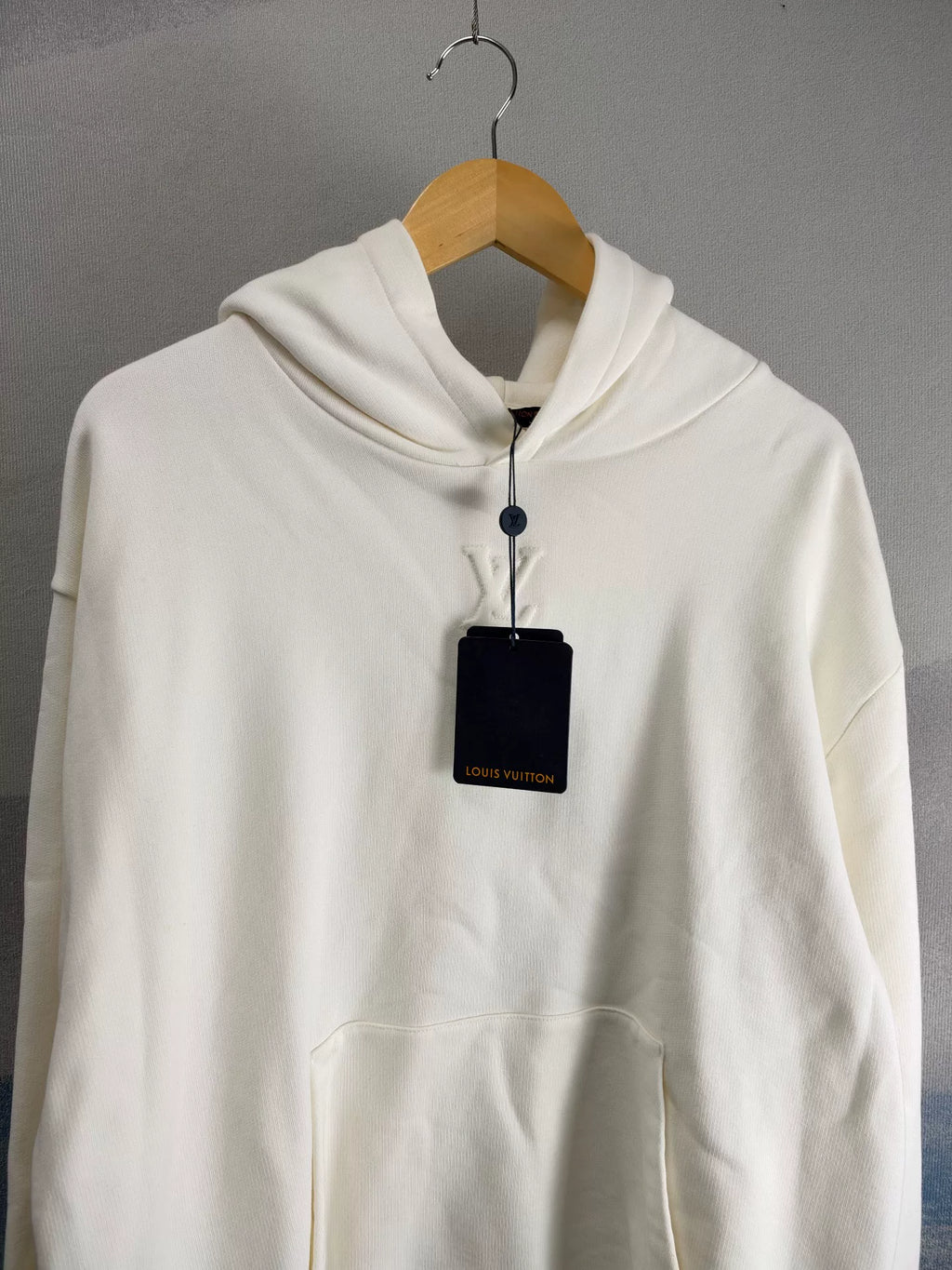 Louis Vuitton FW25 White Embossed Hooded Sweater