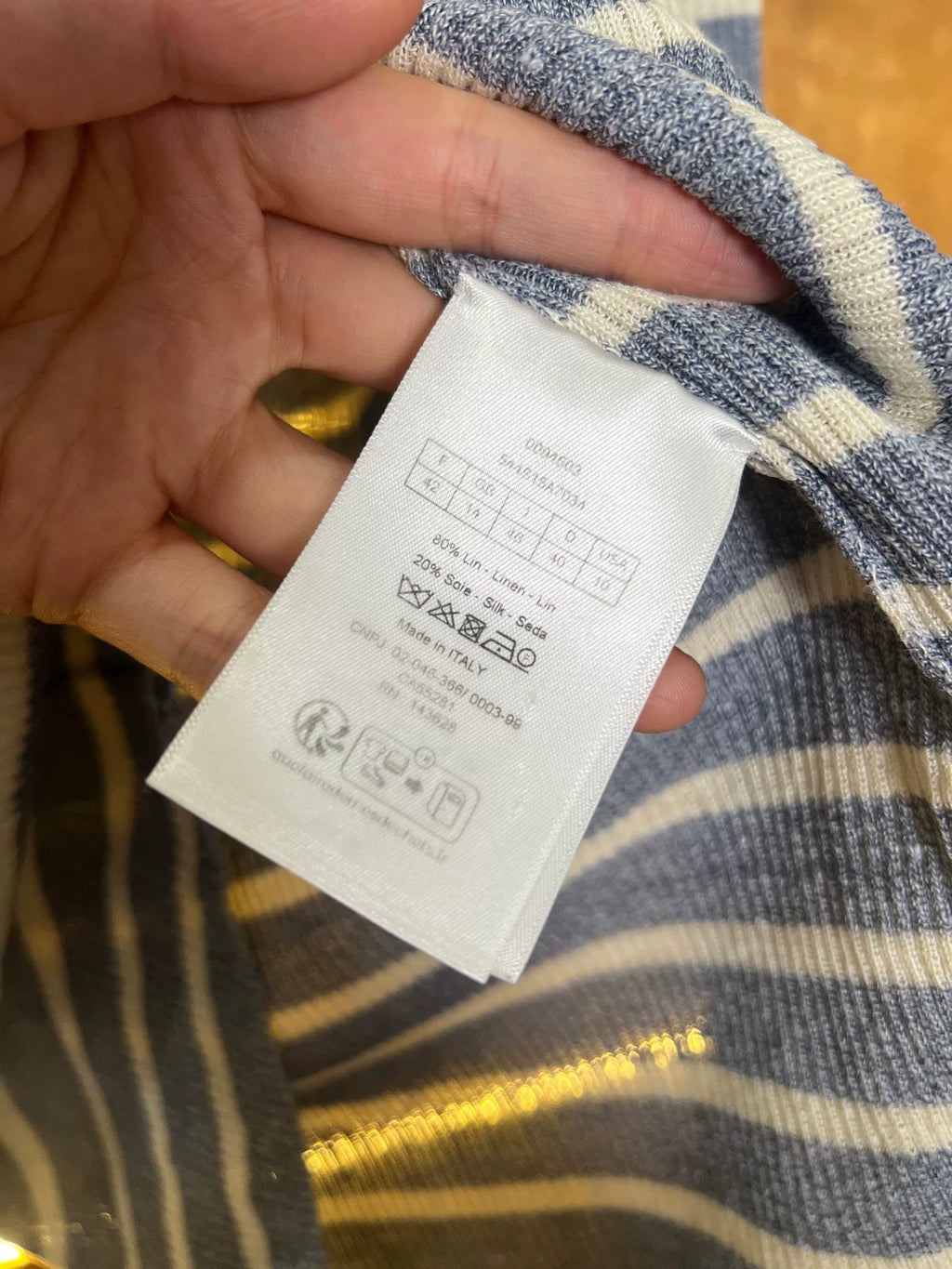 Dior Grey Blue Knit Short Sleeve Top