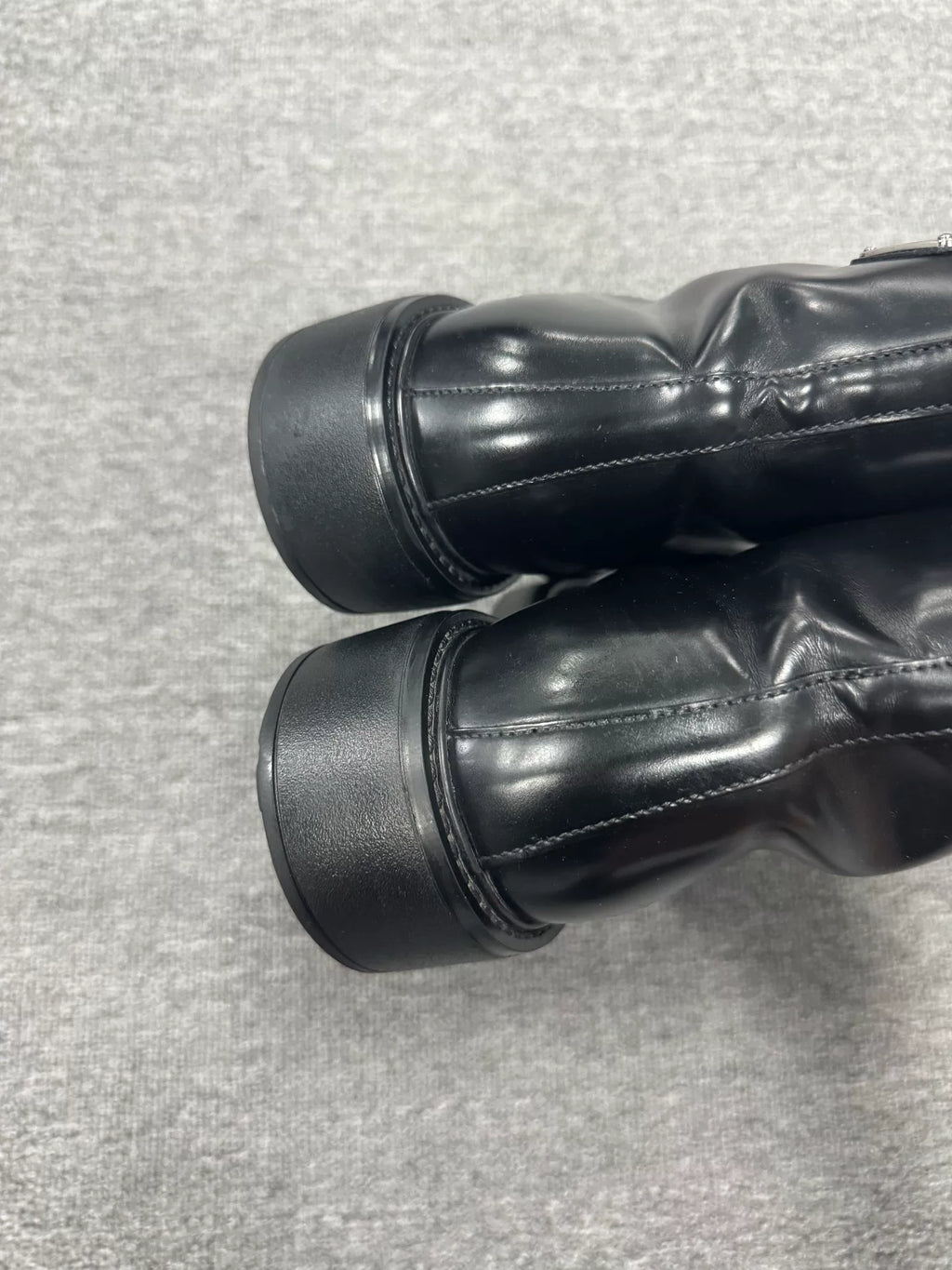 Prada Triangle Logo Black Boots
