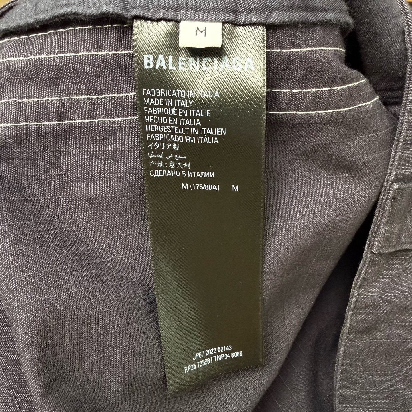 Balenciaga Paris Adidas Collaboration Trefoil Striped Black Shorts
