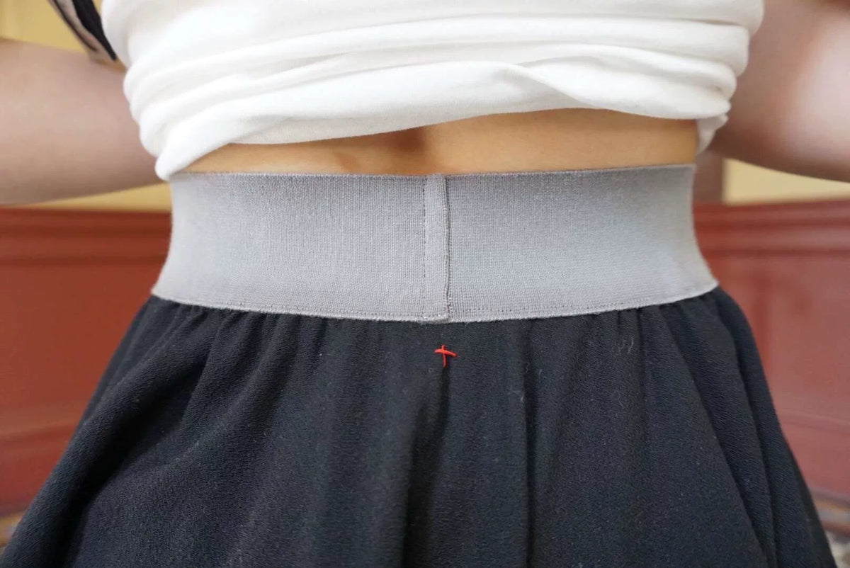 M.A+ FW19 Black Triangle Elastic Waist Viscose Wool Skirt