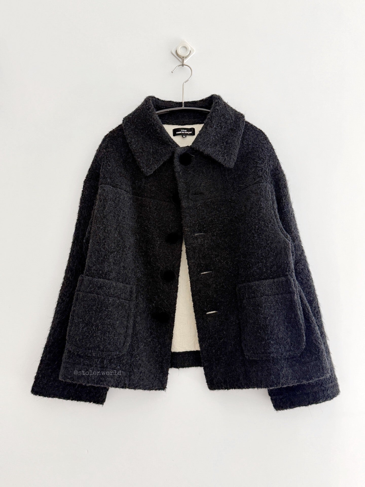 Comme Des Garcons Black Faux Fur Jacket - Devines