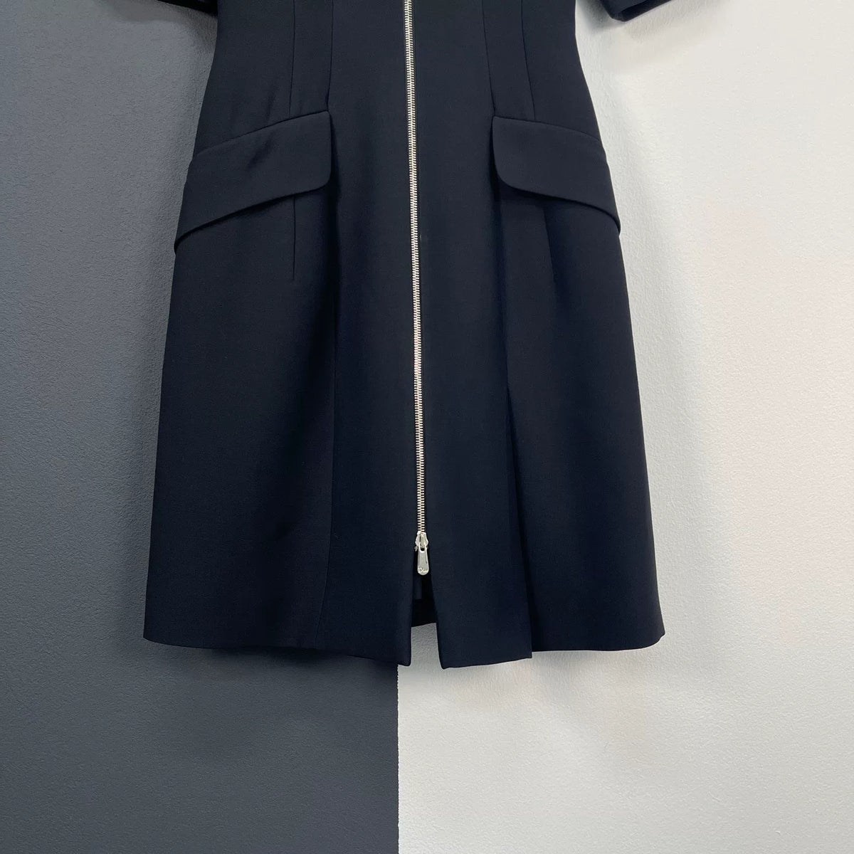 Dior Zipper Three-Quarter Sleeve Dress