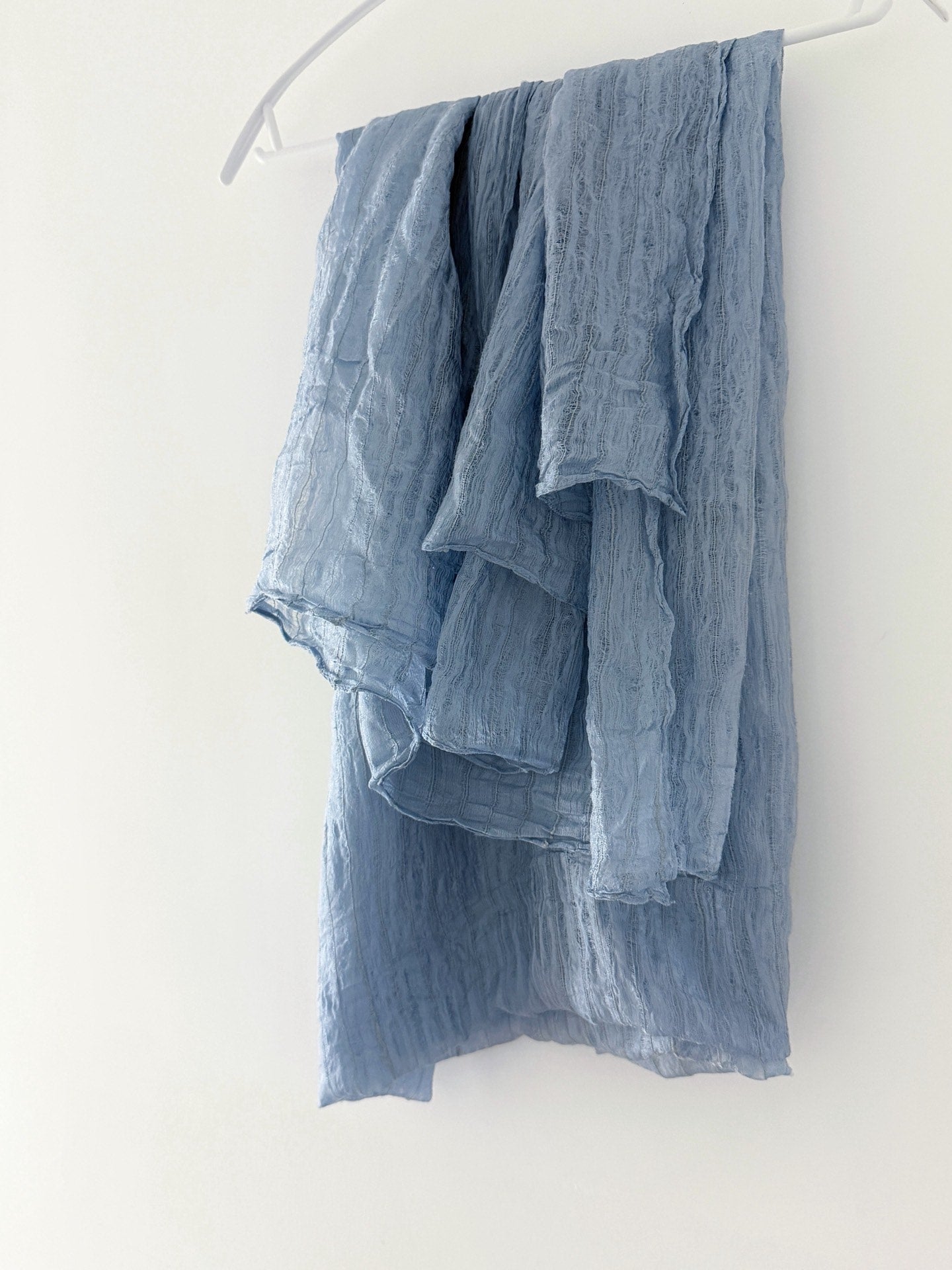 Yohji Yamamoto 1990s Ice Blue Drawstring Shawl - Devines