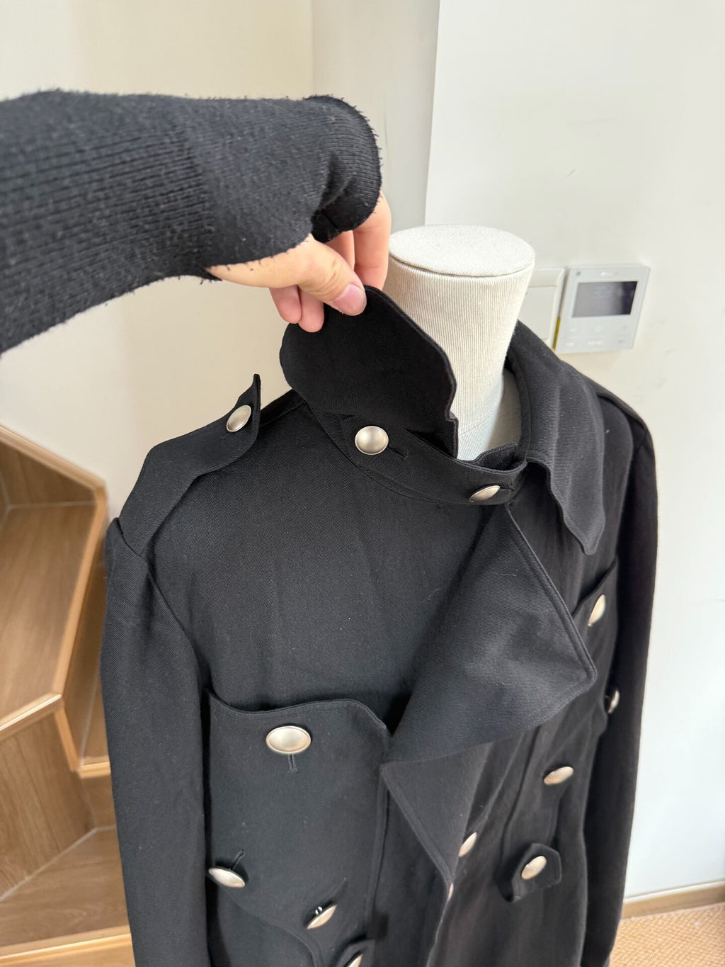 Yohji Yamamoto AW22 Double-Breasted Metal-Button Wool Coat