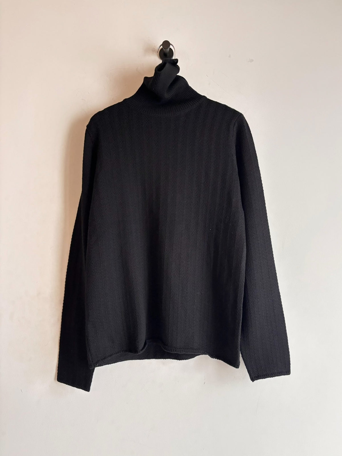 Helmut Lang | 2000s Designer Era Black Turtleneck Sweater