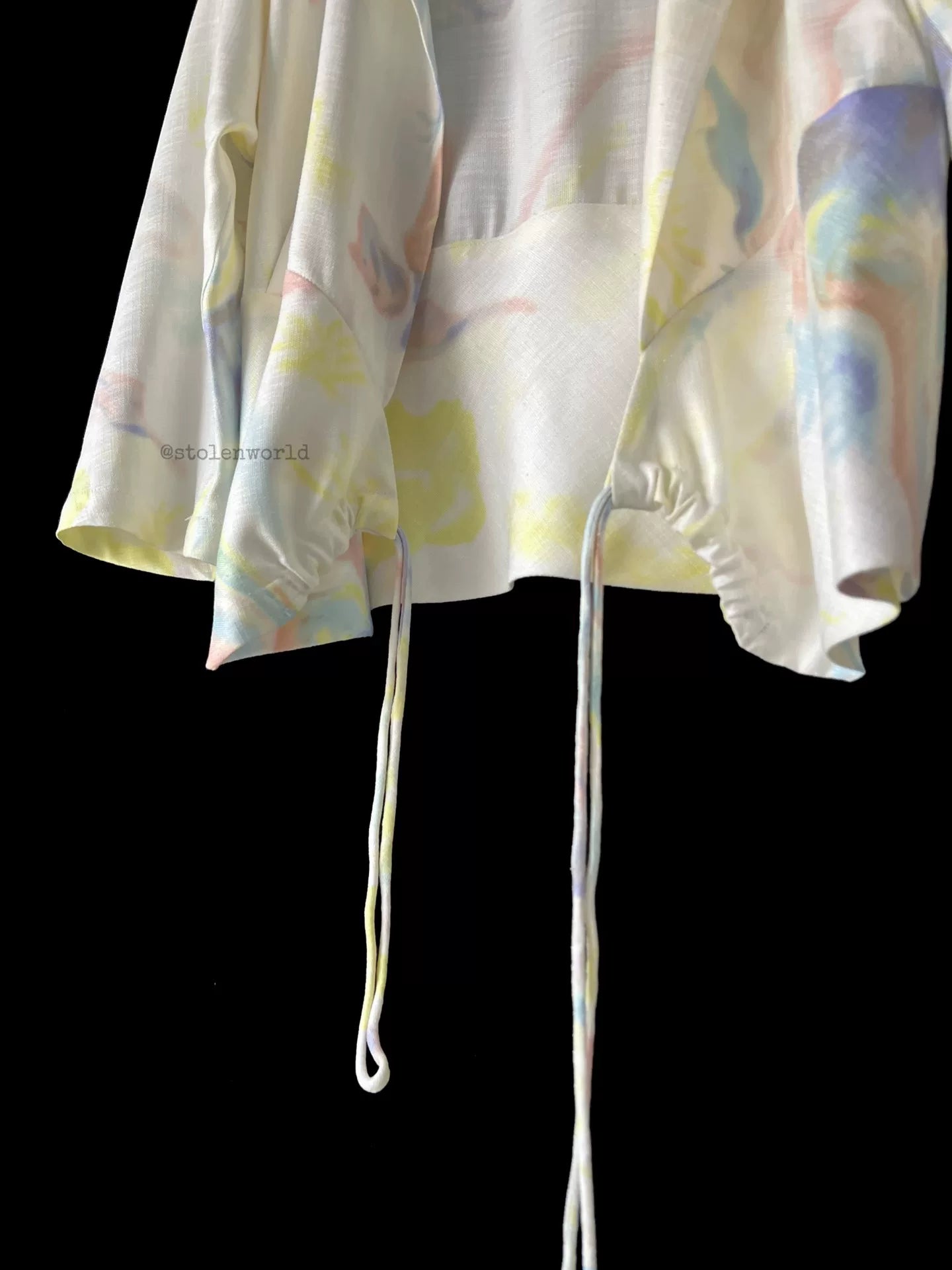Issey Miyake 06SS Runway Oil Paint Drawstring Top - Devines