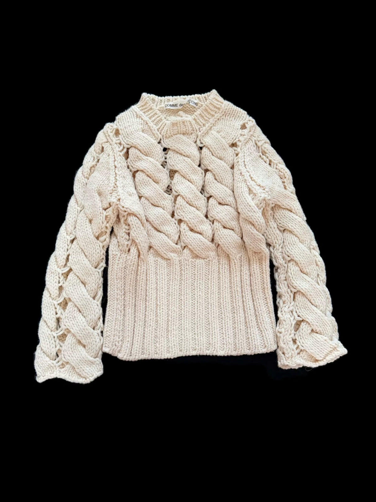 Comme des Garçons Rei Kawakubo mainline cable-knit pullover sweater