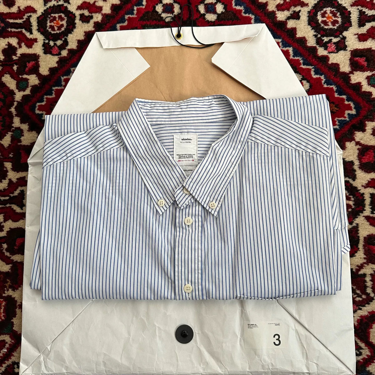 VISVIM 24SS B.D. SHIRT FR L/S Blue Striped Shirt