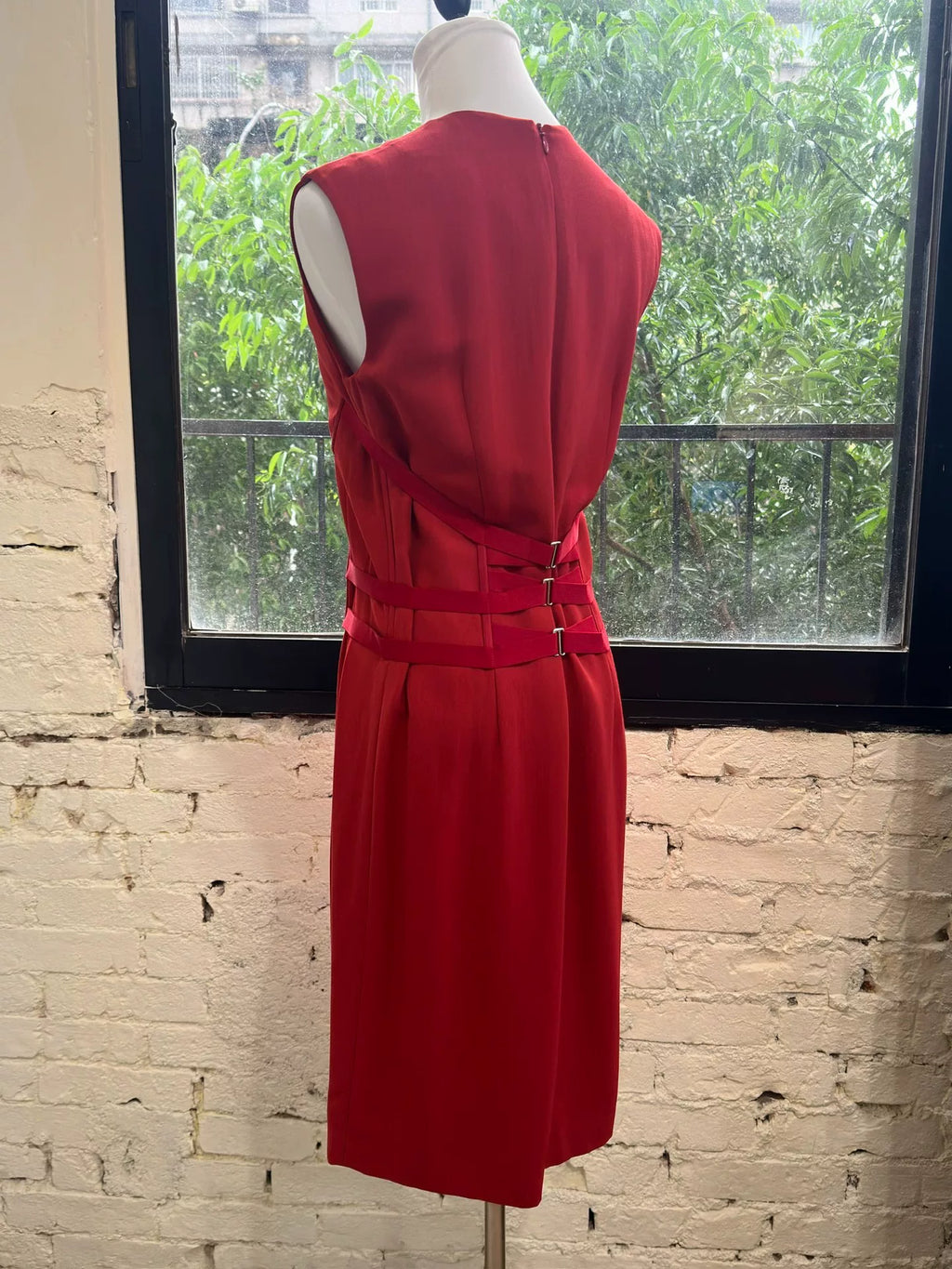 Maison Margiela Waist-Cinched Buckle Dress