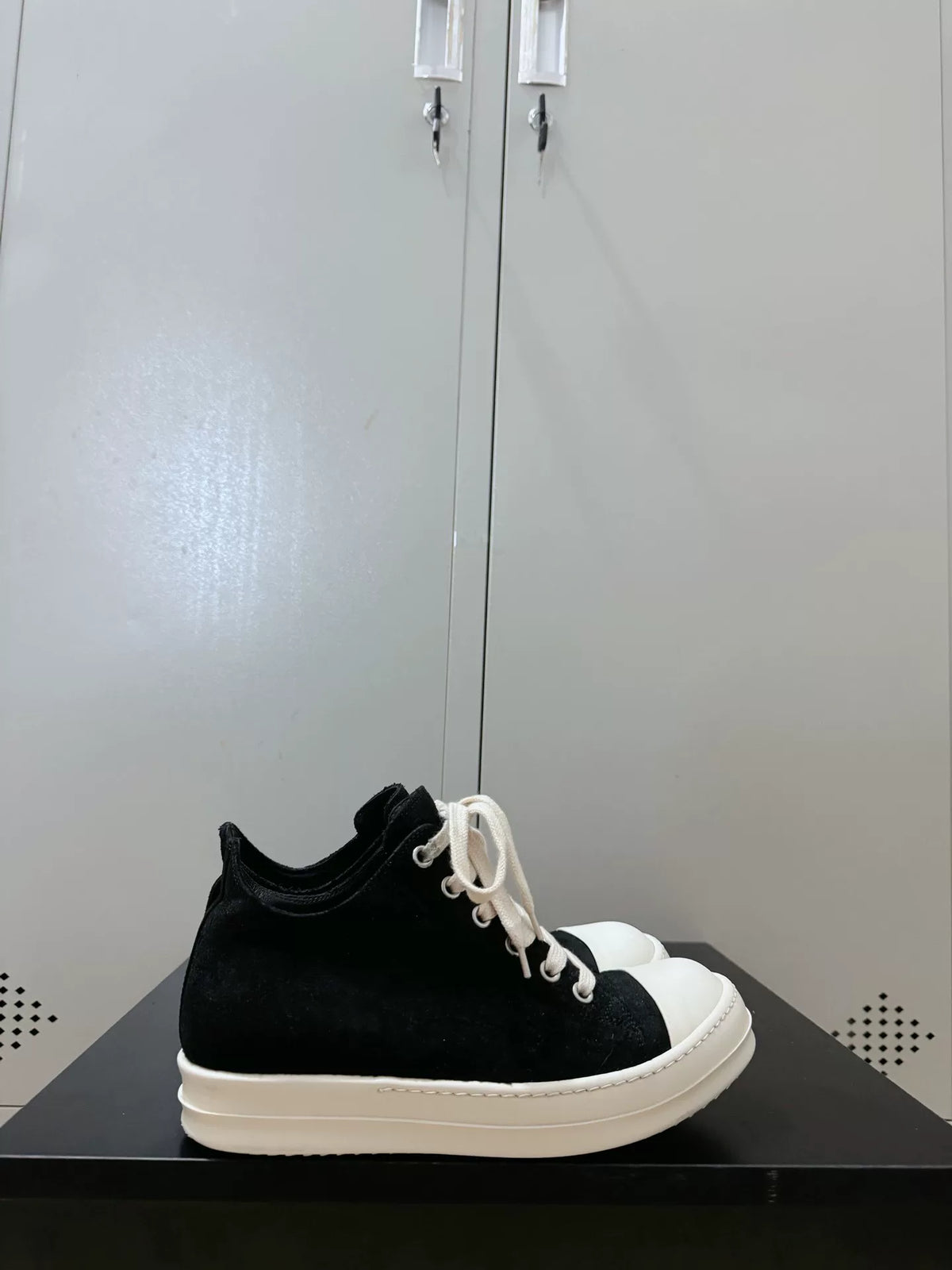 Rick Owens Black Suede Large Converse Sneakers