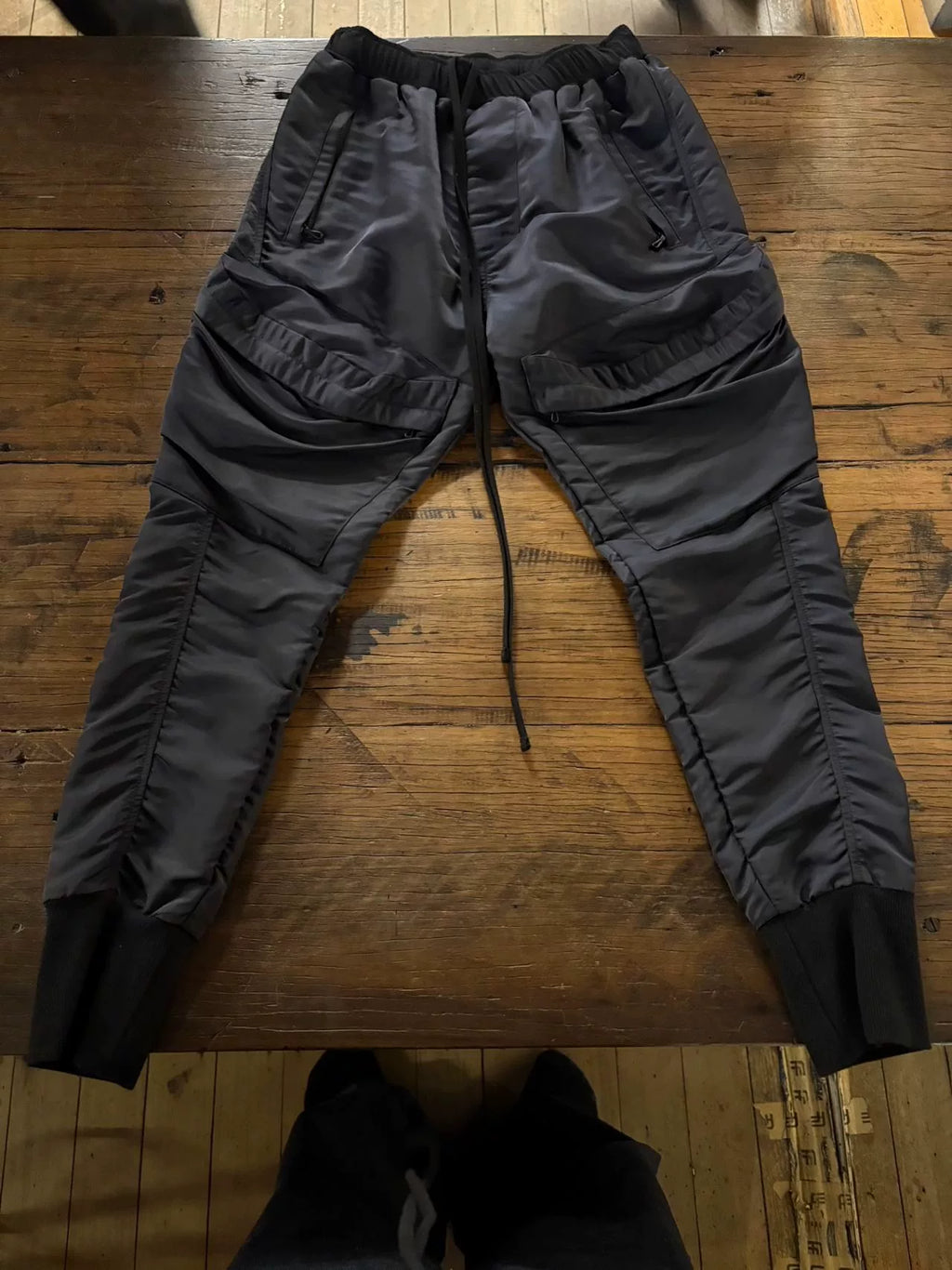 Julius FW19 Black Tapered Nylon Pants