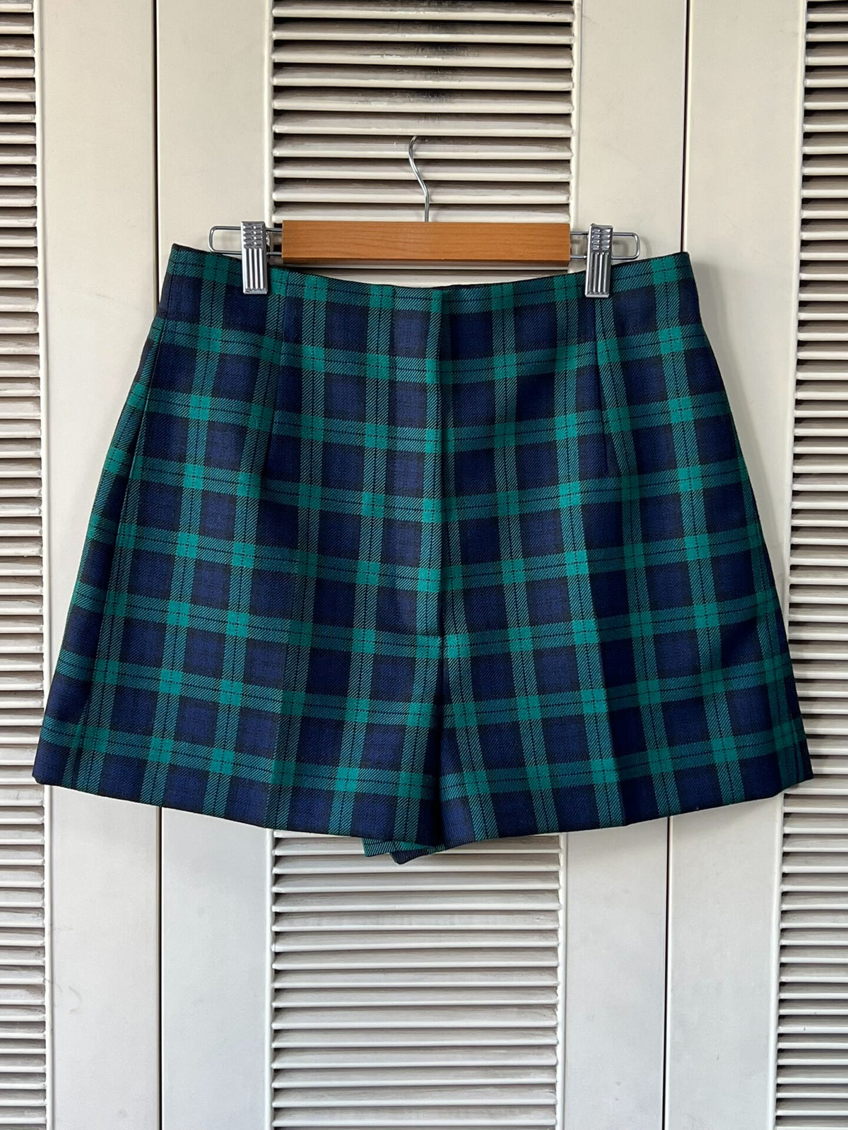 Dior Plaid Wool Green Shorts