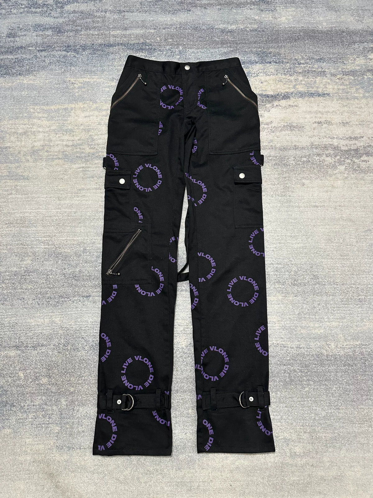 Vlone SS18 Black & Purple Cargo Bondage Pants