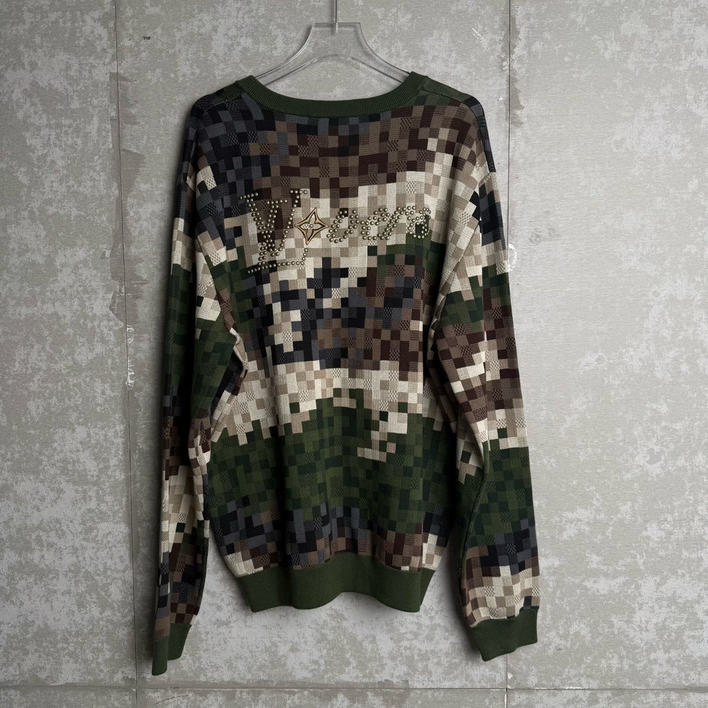 Louis Vuitton Virgil Abloh Pixel Camo Patchwork Sweatshirt