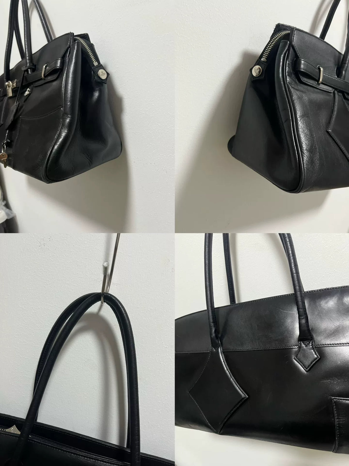 Vivienne Westwood "Queen" Platinum Bag Handbag Black