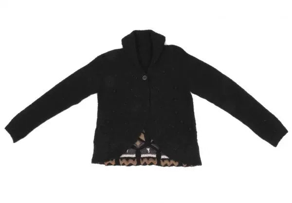 Issey Miyake Vintage Black Patterned Knit Sweater