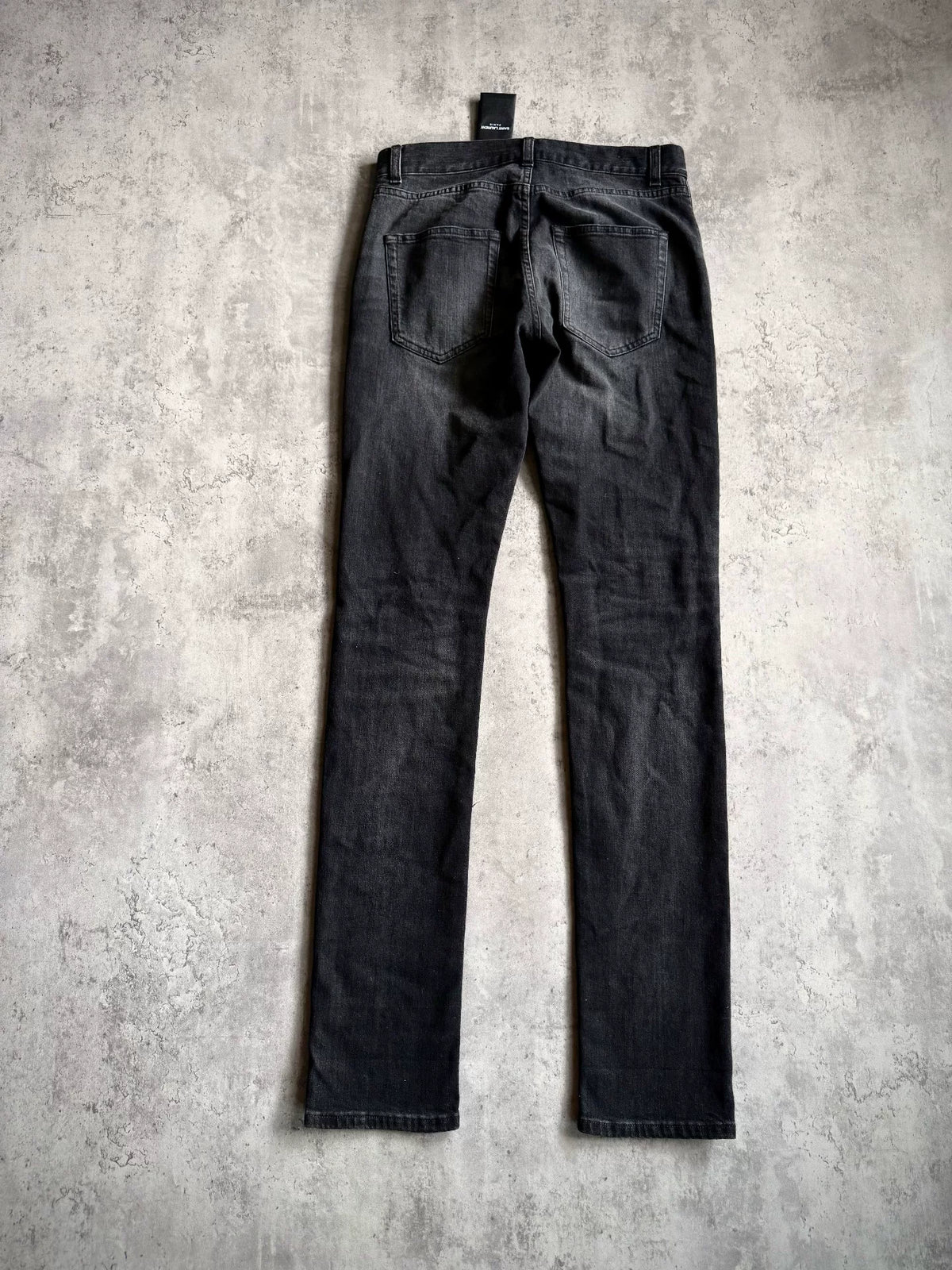 Saint Laurent 18AW Black Washed Claw Distressed Jeans