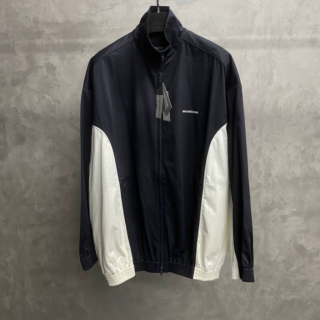 Balenciaga Black White Embroidered Logo Jacket