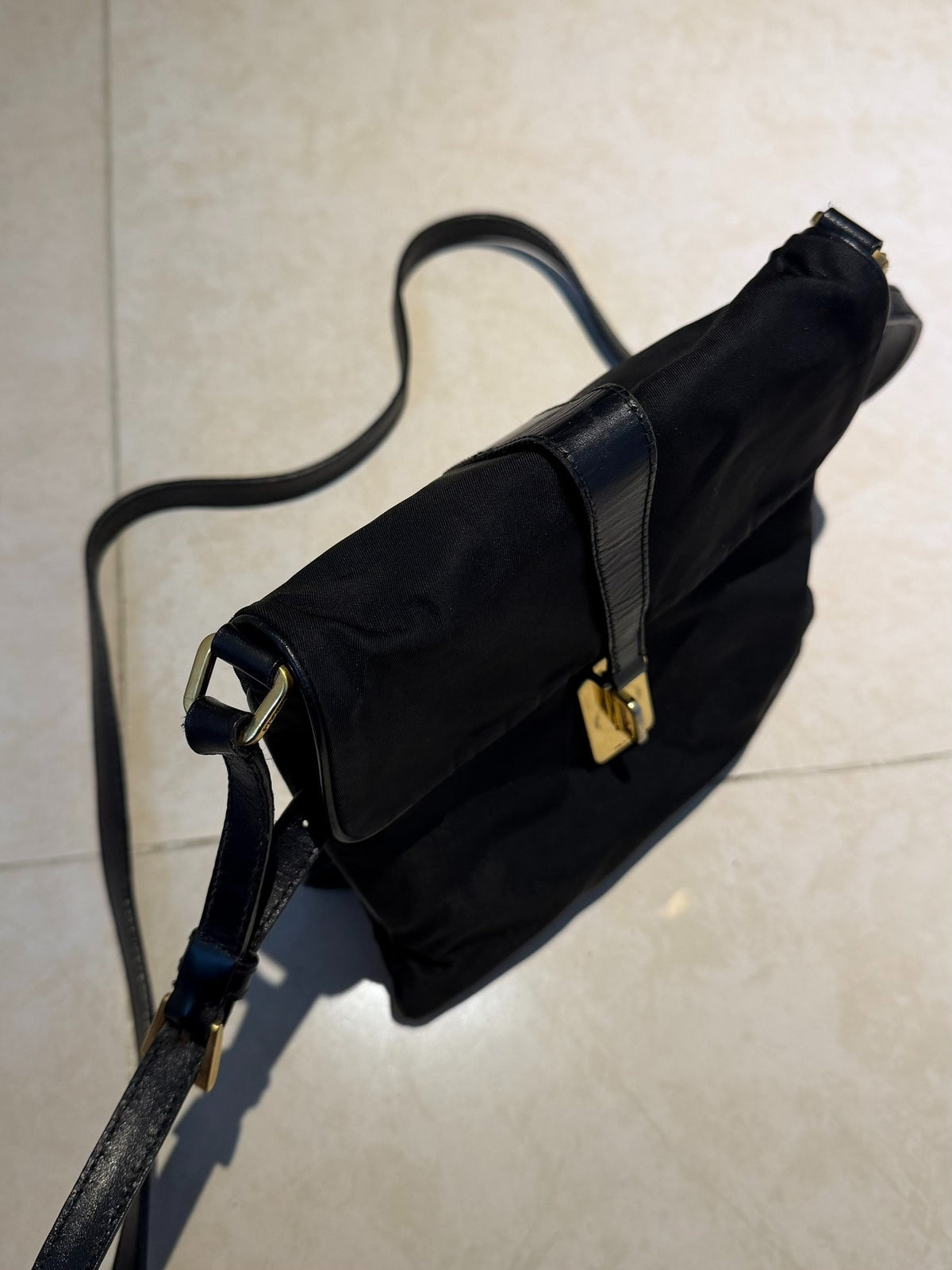 Prada Sports Label Crossbody Gold Bag